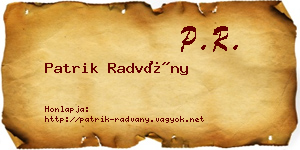 Patrik Radvány névjegykártya